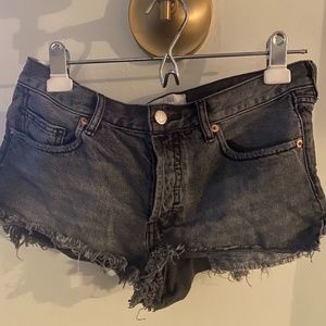 Black jeans shorts